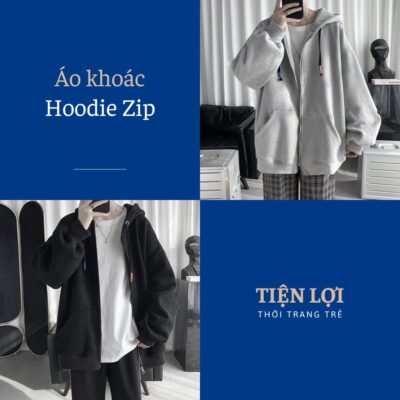 Áo hoodie kết hợp khóa kéo siêu tiện dụng