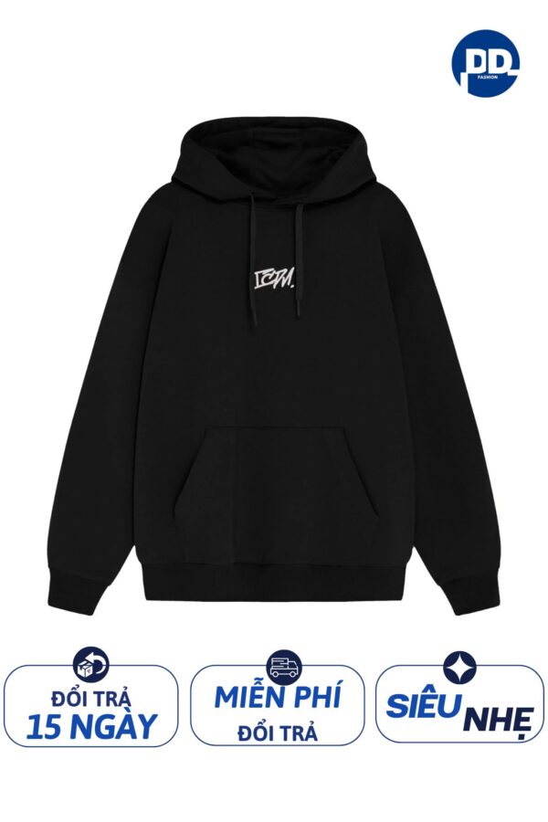 Áo Hoodie Nam Oversize DidiwFashion Màu Đen