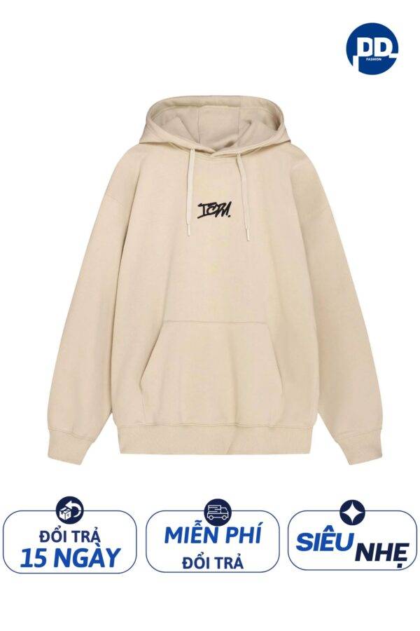 Áo Hoodie Nam Oversize DidiwFashion Màu Kem