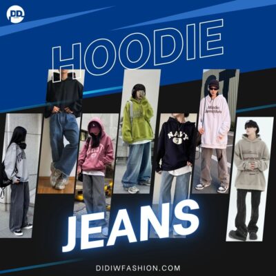 Ảnh minh họa phối màu áo hoodie với màu quần jeans
